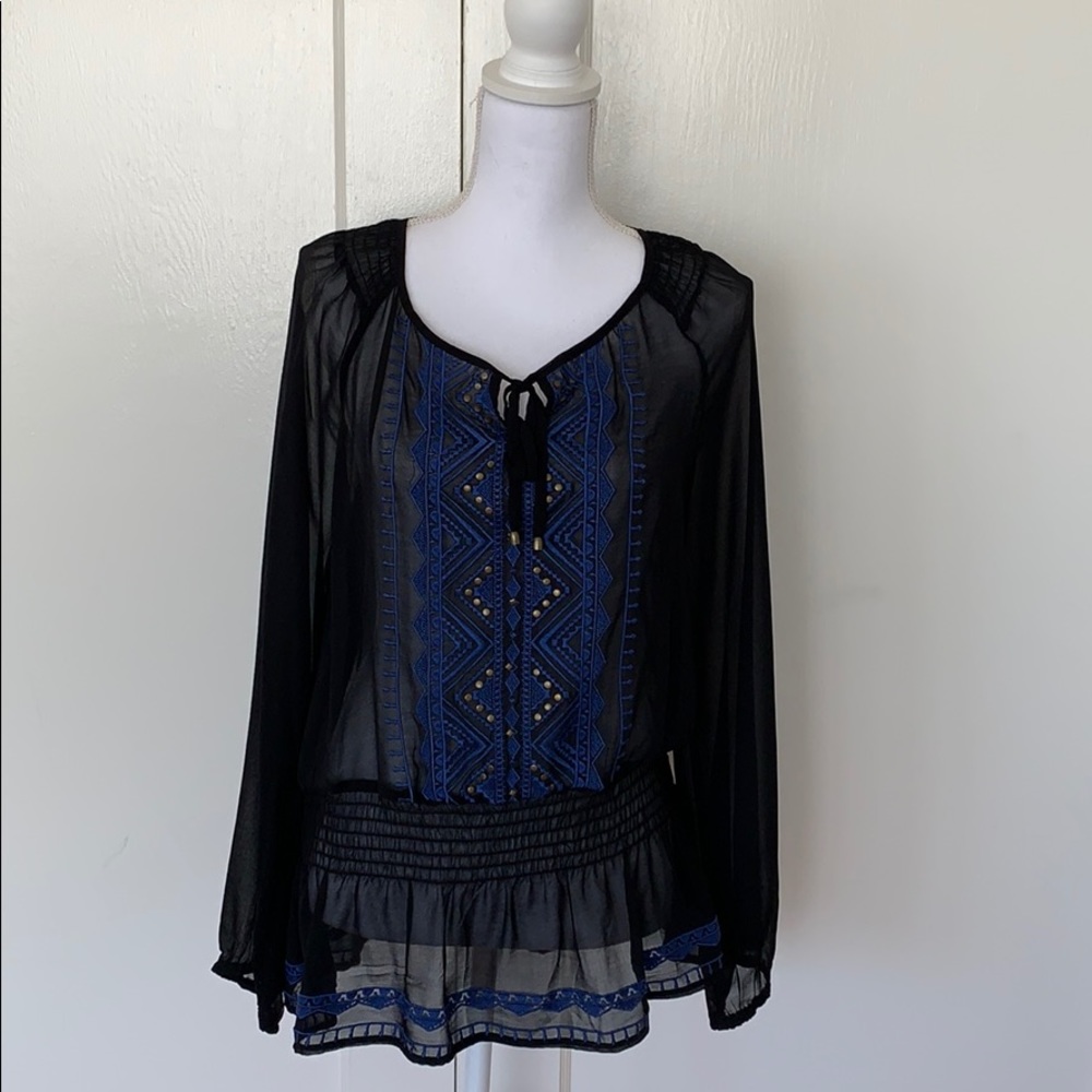 Bohemian sheer long sleeved top